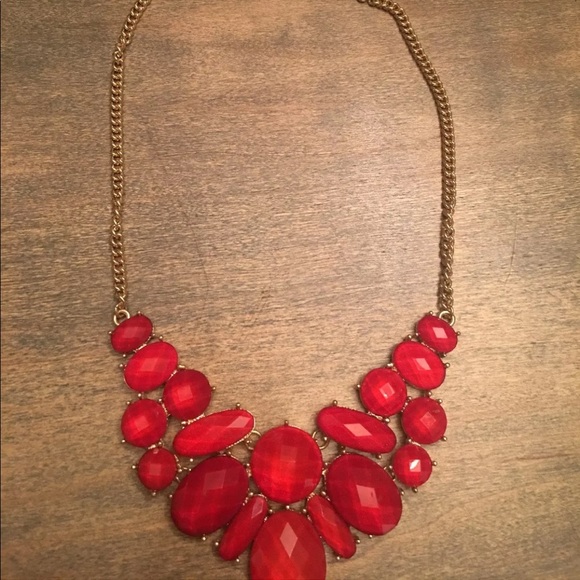 Icing Jewelry - ICING Goldtone 20" Necklace w Red Colored Stones Icing Jewelry - ICING Goldtone 20" Necklace w Red Colored Stones